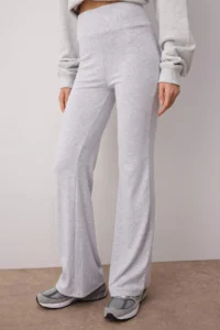 TRENDYOLMİLLA Gray Melanj- Black flared leg 2 Sets Paket Pants - Image 3