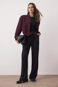 TRENDYOLMİLLA Black Arched Low Waist Wide Leg/Wide Leg Loose Dress Pants