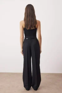 TRENDYOLMİLLA Black Arched Low Waist Wide Leg/Wide Leg Loose Dress Pants - Image 4