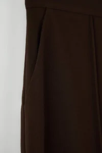 TRENDYOLMİLLA  Special Collection Draped Brown ribbed Wide Leg/Wide Leg Pants - Image 7