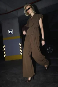 TRENDYOLMİLLA  Light Khaki Double Pleated Draped Material Extra Wide Leg Wide Leg Pants