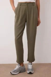 TRENDYOLMİLLA Khaki Pilili Elastic Waist Duble Hem Pants - Image 4