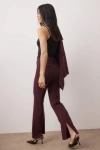 TRENDYOLMİLLA Plum Weaving Material flared leg Pants - Image 2