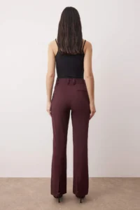 TRENDYOLMİLLA Plum Weaving Material flared leg Pants - Image 4