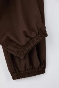 TRENDYOLMİLLA Dark Brown Şalwar Pattern Elastic Waist Weaving Pants - Image 6