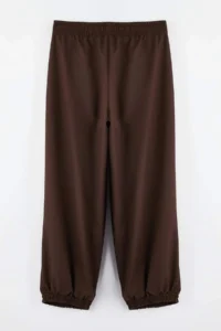 TRENDYOLMİLLA Dark Brown Şalwar Pattern Elastic Waist Weaving Pants - Image 8