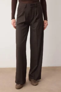 TRENDYOLMİLLA Brown Thick Tufted/Winter Wideleg Wide Leg Weaving Pants - Image 3