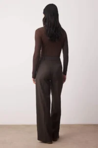 TRENDYOLMİLLA Brown Thick Tufted/Winter Wideleg Wide Leg Weaving Pants - Image 4