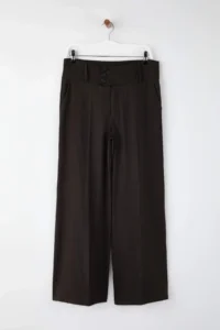 TRENDYOLMİLLA Brown Striped Waist Detailed Extra Wide Leg Wide Leg Weaving Pants - Image 5