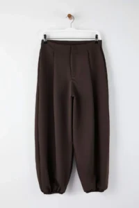 TRENDYOLMİLLA Brown High Waist Weaving Salwar Pants - Image 6