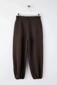 TRENDYOLMİLLA Brown High Waist Weaving Salwar Pants - Image 7