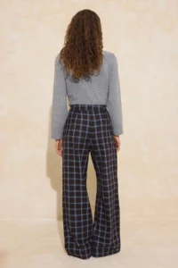 TRENDYOLMİLLA Brown Plaid Wide Leg Pants - Image 4