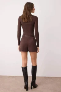 TRENDYOLMiLLA Brown Arched Mini Shorts Skirt Shorts & Bermuda - Image 5