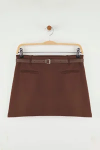 TRENDYOLMiLLA Brown Arched Mini Shorts Skirt Shorts & Bermuda - Image 6