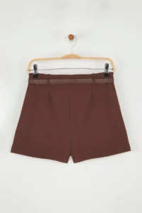 TRENDYOLMiLLA Brown Arched Mini Shorts Skirt Shorts & Bermuda - Image 8