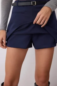 TRENDYOLMiLLA Navy Blue Arched Mini Shorts Skirt Shorts & Bermuda - Image 3