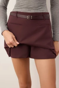 TRENDYOLMiLLA Plum Arched Mini Shorts Skirt Shorts & Bermuda - Image 3