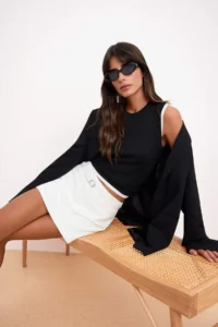 TRENDYOLMiLLA White Arched Mini Shorts Skirt Shorts & Bermuda - Image 2