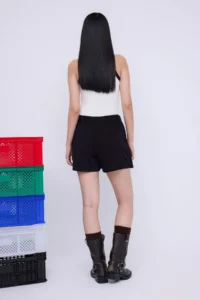 TRENDYOLMiLLA Teen Black Belt Detailed Denim Shorts Skirt - Image 5