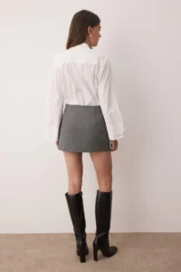 TRENDYOLMiLLA Anthracite Checkered Mini Pocket Detail Skirt Look Shorts & Bermuda - Image 4