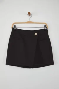 TRENDYOLMiLLA Black Button Detailed Mini Shorts Skirt Shorts & Bermuda - Image 5