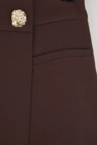 TRENDYOLMiLLA Dark Brown Button Detailed Mini Shorts Skirt Shorts & Bermuda - Image 10
