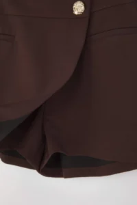 TRENDYOLMiLLA Dark Brown Button Detailed Mini Shorts Skirt Shorts & Bermuda - Image 11