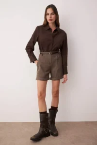 TRENDYOLMiLLA Brown Bowl Arched Shorts & Bermuda - Image 2