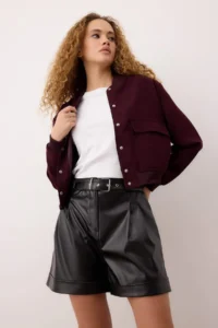 TRENDYOLMiLLA Black Arched Leather Shorts & Bermuda - Image 3