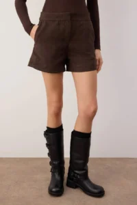 TRENDYOLMiLLA Brown Suede Short Shorts & Bermuda - Image 3