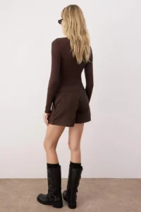TRENDYOLMiLLA Brown Suede Short Shorts & Bermuda - Image 4