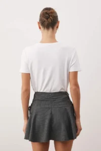 TRENDYOLMiLLA Anthracite Lace Detailed Weaving Mini Shorts Skirt - Image 6