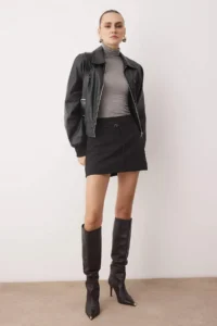 TRENDYOLMiLLA Black Thin Belt Detailed Mini Shorts Skirt Shorts & Bermuda - Image 2