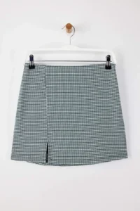 TRENDYOLMiLLA Black Houndstooth Mini Shorts Skirt Shorts & Bermuda - Image 5