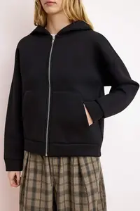 TRENDYOLMİLLA Wardrobe Essentials –Black Oversized Hooded Knitting Sweatshirt | - Image 3