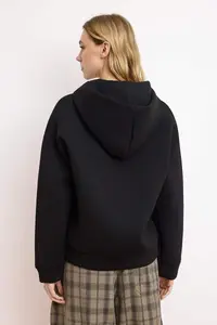 TRENDYOLMİLLA Wardrobe Essentials –Black Oversized Hooded Knitting Sweatshirt | - Image 4