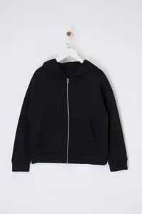 TRENDYOLMİLLA Wardrobe Essentials –Black Oversized Hooded Knitting Sweatshirt | - Image 5