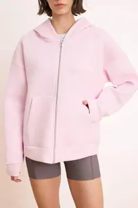 TRENDYOLMİLLA Wardrobe Essentials –Pink Oversized Hooded Knitting Sweatshirt | - Image 3