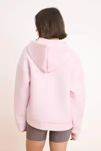 TRENDYOLMİLLA Wardrobe Essentials –Pink Oversized Hooded Knitting Sweatshirt | - Image 4