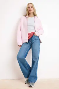 TRENDYOLMİLLA Wardrobe Essentials –Pink Oversized Hooded Knitting Sweatshirt | - Image 6