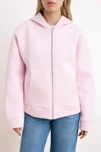 TRENDYOLMİLLA Wardrobe Essentials –Pink Oversized Hooded Knitting Sweatshirt | - Image 7