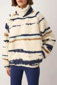 TRENDYOLMİLLA Multicolored Abstract Patterned Plush Oversized/Wide Pattern Knitting Sweatshirt - Image 3