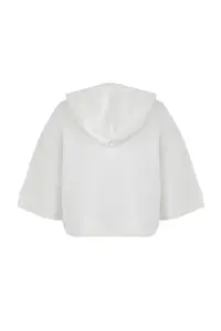 TRENDYOLMİLLA Ecru Hooded Zipper Detailed Three Quarter Sleeve Thick Knitting Sweatshirt - Image 6