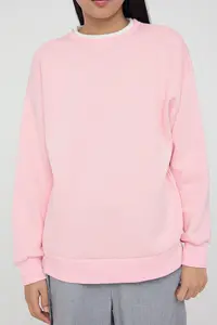 TRENDYOLMİLLA Light Pink Color Blocked Oversized/Wide Pattern Thick Knitting Sweatshirt - Image 4
