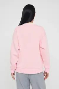 TRENDYOLMİLLA Light Pink Color Blocked Oversized/Wide Pattern Thick Knitting Sweatshirt - Image 5