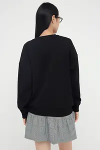 TRENDYOLMİLLA Black Oversized/Bol Cut Crew Neck Thick Knitting Sweatshirt - Image 5