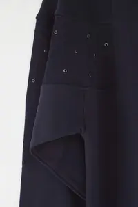 TRENDYOLMİLLA Navy Blue eyelet Accessory Detailed Crew Neck Oversized/Wide Cut Knitting Sweatshirt - Image 6