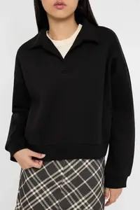 TRENDYOLMİLLA Teen Black Plain Regular/Normal Pattern Knitting Sweatshirt - Image 4