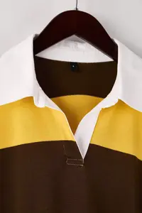 TRENDYOLMİLLA Yellow Striped Polo Shirt Collar Oversized/Wide Pattern Knitting Sweatshirt - Image 6