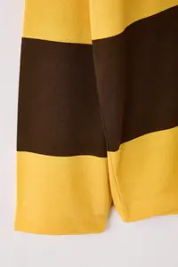TRENDYOLMİLLA Yellow Striped Polo Shirt Collar Oversized/Wide Pattern Knitting Sweatshirt - Image 7